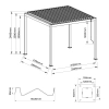 Pergola Ogrodowa Bioklimatyczna Stalowa SOLA 3x3 m Antracyt NORDVIC