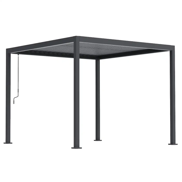 Pergola Ogrodowa Bioklimatyczna Stalowa SOLA 3x3 m Antracyt NORDVIC