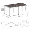 Pergola Ogrodowa Bioklimatyczna Stalowa SOLA 3x6 m Antracyt NORDVIC