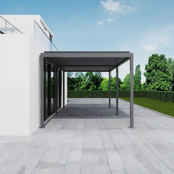 Pergola Ogrodowa Bioklimatyczna Stalowa SOLA 3x6 m Antracyt NORDVIC