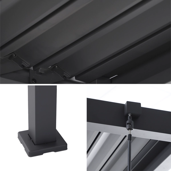 Pergola Ogrodowa Bioklimatyczna Stalowa SOLA 3x4 m Antracyt NORDVIC