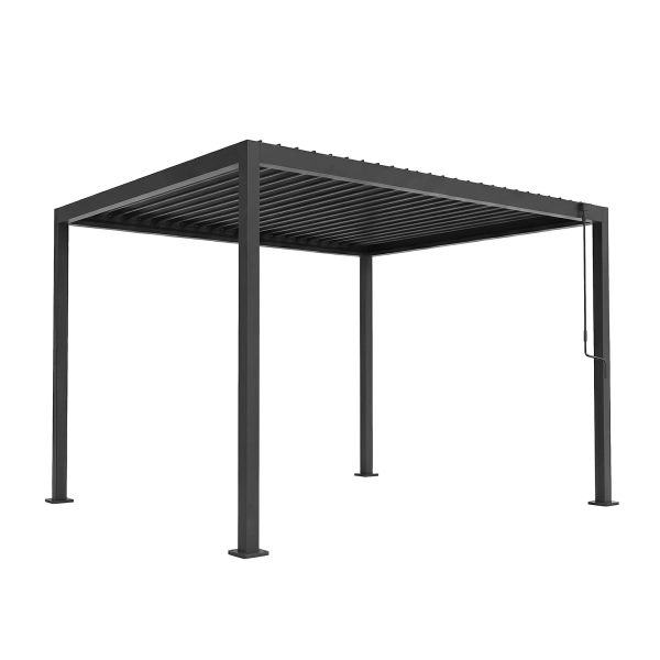 Pergola Ogrodowa Bioklimatyczna Stalowa SOLA 3x4 m Antracyt NORDVIC