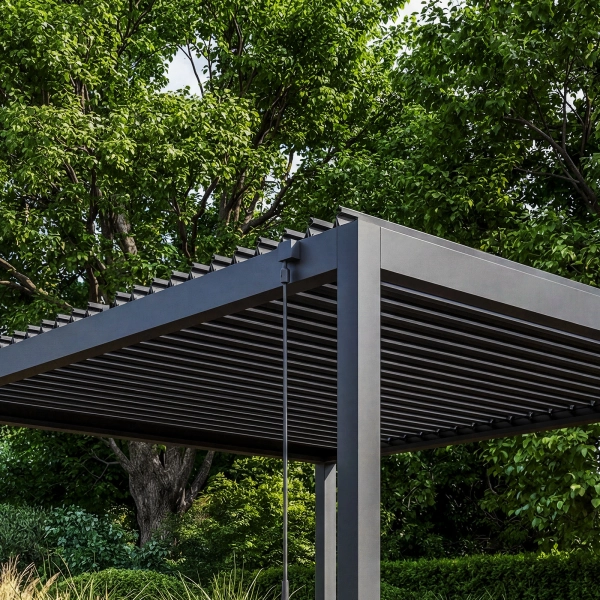 Pergola Ogrodowa Bioklimatyczna Stalowa SOLA 3x4 m Antracyt NORDVIC