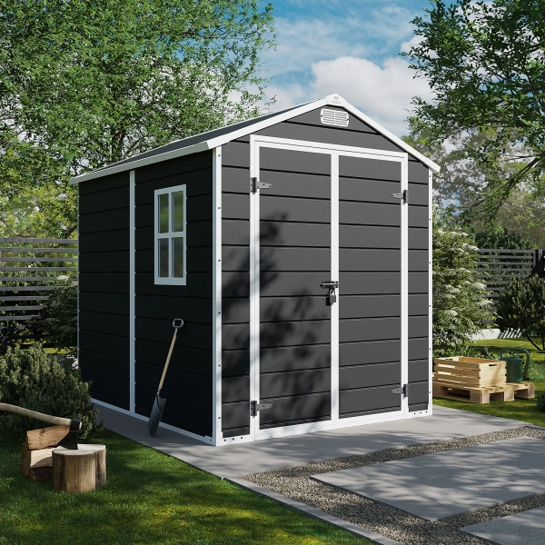 Skandynawski Domek Ogrodowy z tworzywa Nordvic Vidar 194 × 241 cm, Cold Grey