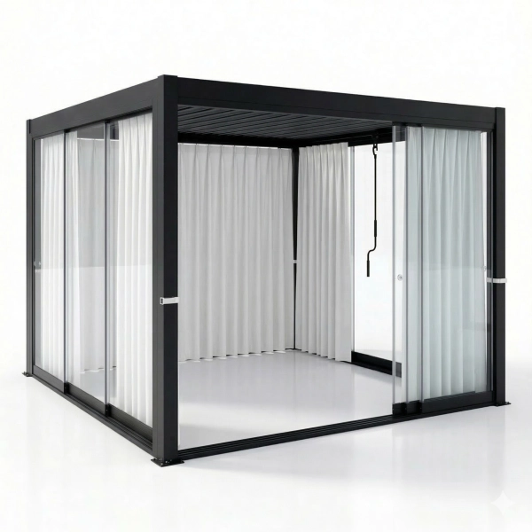 Zasłona do Drzwi przesuwnych szklanych pergoli Skyline NORDVIC 4 m biała