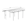 Wiata zadaszenie garażowe NORDVIC Frej 3x5 - 302 x 508 x 230 cm z poliwęglanem 6 mm, Cold Grey