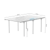 Wiata zadaszenie garażowe NORDVIC Njord 3x5 - 313 x 502 x 205 cm z poliwęglanem 6 mm, Cold Grey