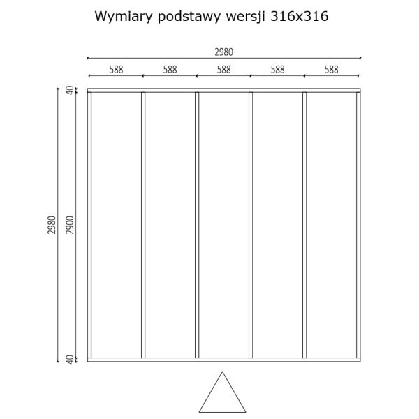 Domek ogrodowy drewniany 316x316 cm Bod, Nordwood