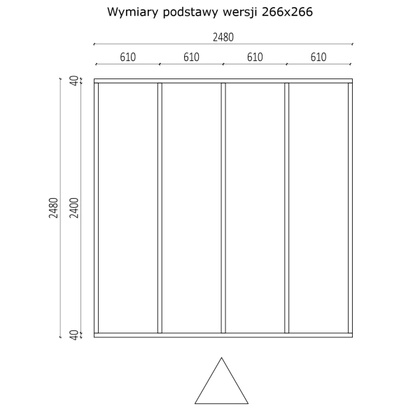 Domek ogrodowy drewniany 266x266 cm Bod, Nordwood