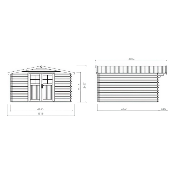 Domek ogrodowy letniskowy drewniany 4x4 m Elva 1, Nordwood