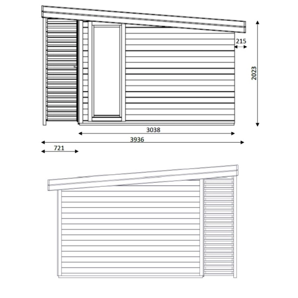 Domek ogrodowy drewniany Gran 3x3,7 m, Nordwood