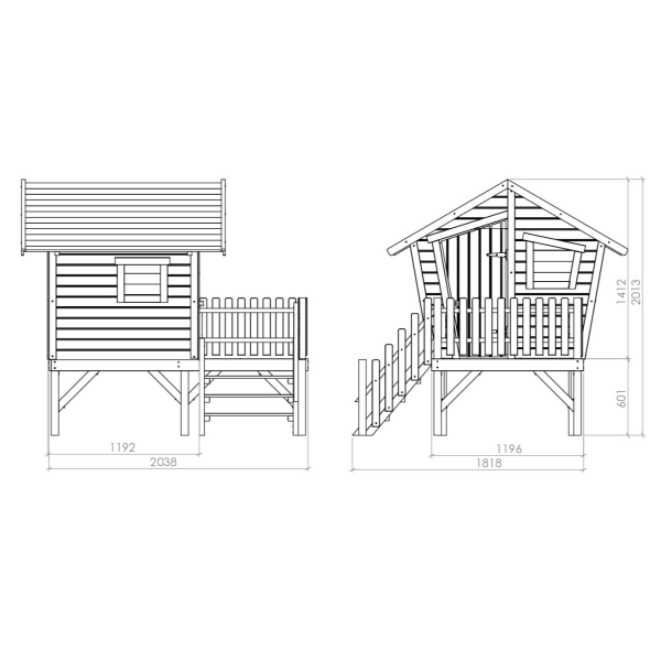 Domek dla dzieci Lilla 2x2 m drewniany, Nordwood