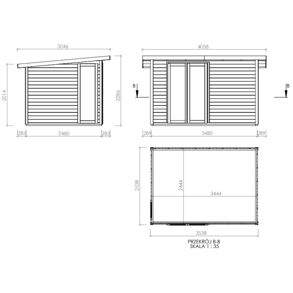 Domek ogrodowy drewniany 4x3 m Storvik 1, Nordwood