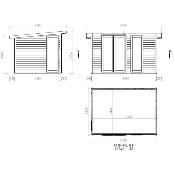 Domek ogrodowy drewniany 4x3 m Storvik 2, Nordwood