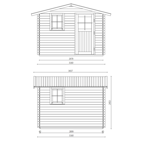 Domek ogrodowy drewniany 3,4x3,4 m Sommar, Nordwood