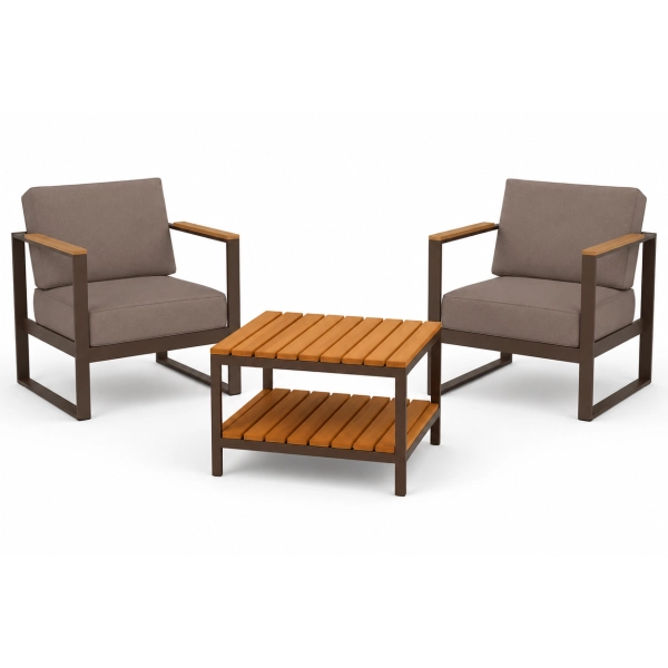 Zestaw Wypoczynkowy Ogrodowy BELLANTI Skagen Nordic Brown 2os.