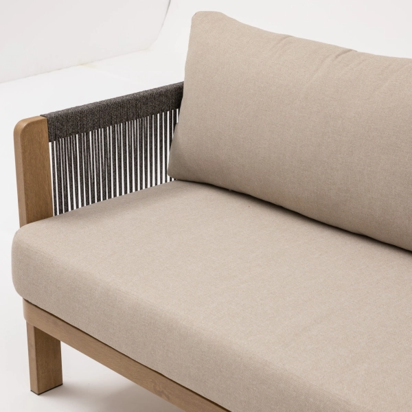 Zestaw Wypoczynkowy Aluminiowy BELLANTI Positano 4 osobowy + stolik | Dąb-Heban