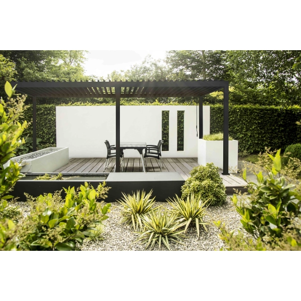 Pergola Tarasowa Rama Aluminiowa, żaluzja stalowa MIRADOR Classic 111 - 3 x 6 m Antracyt