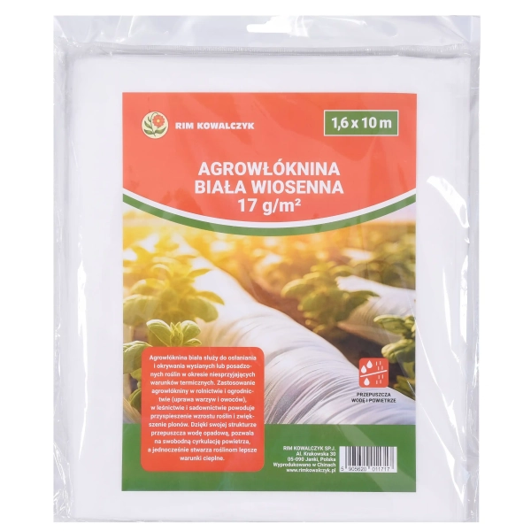 Agrowłóknina biała P-17g/m 1,6x10m