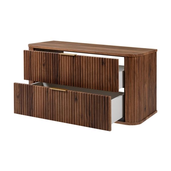 Zestaw szafka pod umywalkę 100 cm dąb orzech + słupek 139 cm dąb orzech ELEGANCE, Rodan