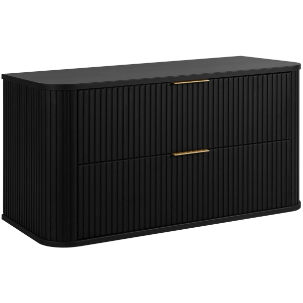Zestaw szafka pod umywalkę 100 cm czarna + słupek 139 cm czarny ELEGANCE, Rodan