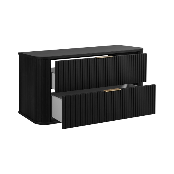 Zestaw szafka pod umywalkę 100 cm czarna + słupek 139 cm czarny ELEGANCE, Rodan