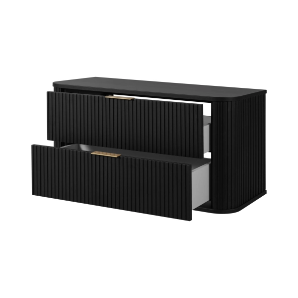 Zestaw szafka pod umywalkę 100 cm czarna + słupek 139 cm czarny ELEGANCE, Rodan
