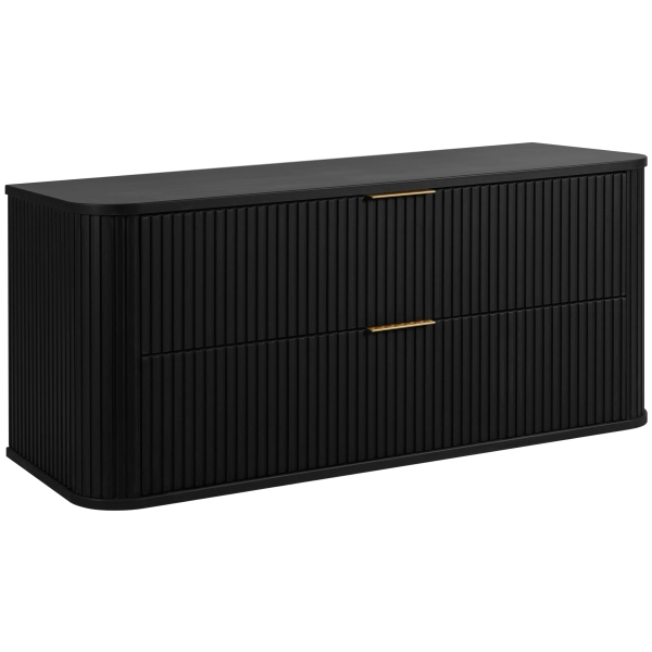 Zestaw szafka pod umywalkę 120 cm czarna + słupek 139 cm czarny ELEGANCE, Rodan