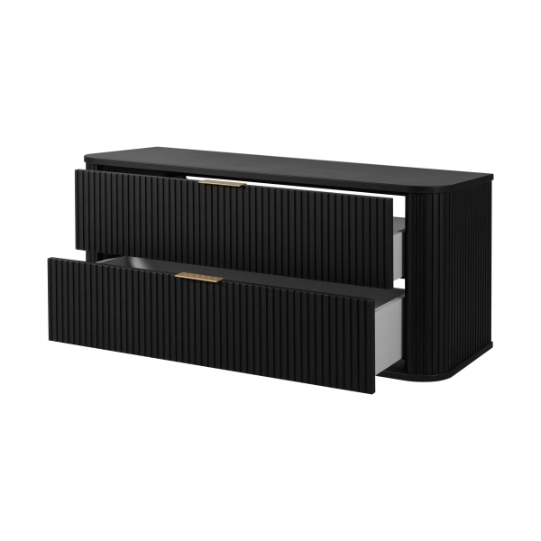 Zestaw szafka pod umywalkę 120 cm czarna + słupek 139 cm czarny ELEGANCE, Rodan