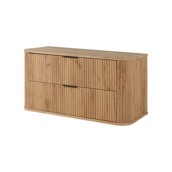 Zestaw szafka pod umywalkę 100 cm dąb craft złoty + słupek 139 cm dąb craft złoty ELEGANCE, Rodan