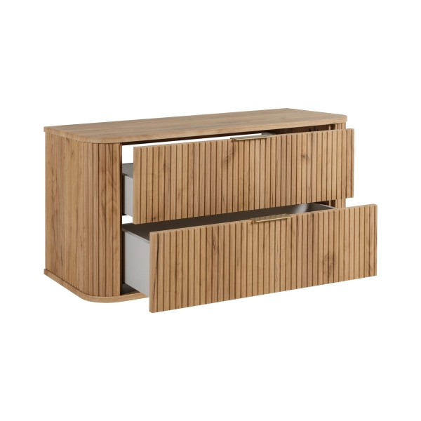 Zestaw szafka pod umywalkę 100 cm dąb craft złoty + słupek 139 cm dąb craft złoty ELEGANCE, Rodan