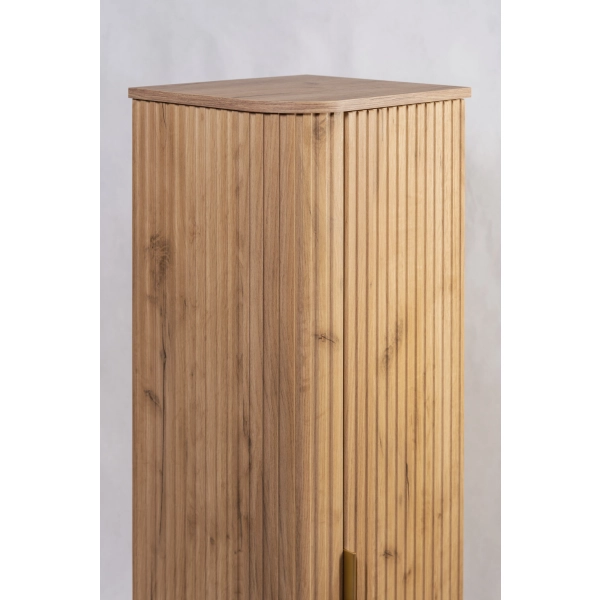 Zestaw szafka pod umywalkę 100 cm dąb craft złoty + słupek 139 cm dąb craft złoty ELEGANCE, Rodan
