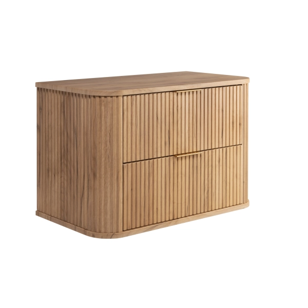 Szafka pod umywalkę 80 cm wisząca z blatem dąb craft złoty ELEGANCE, Rodan
