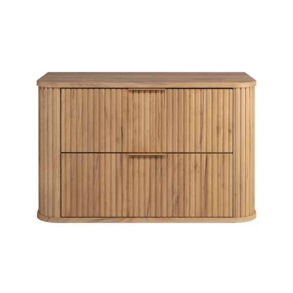 Szafka pod umywalkę 80 cm wisząca z blatem dąb craft złoty ELEGANCE, Rodan