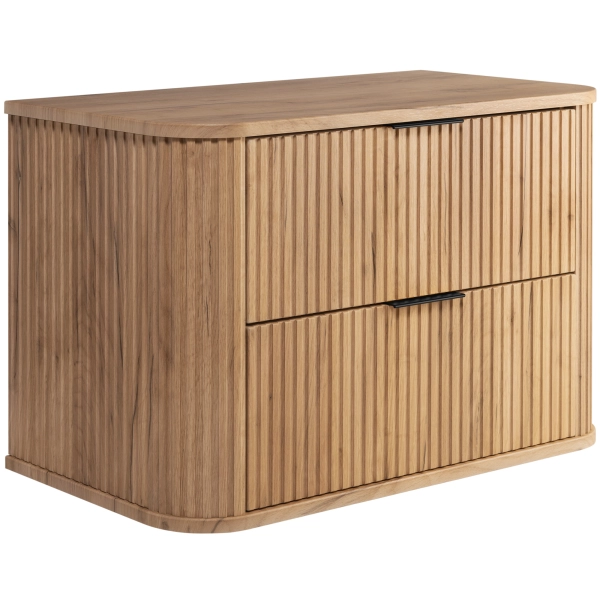 Szafka pod umywalkę 80 cm wisząca z blatem dąb craft złoty ELEGANCE, Rodan