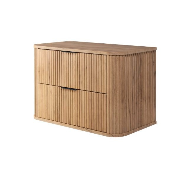 Szafka pod umywalkę 80 cm wisząca z blatem dąb craft złoty ELEGANCE, Rodan