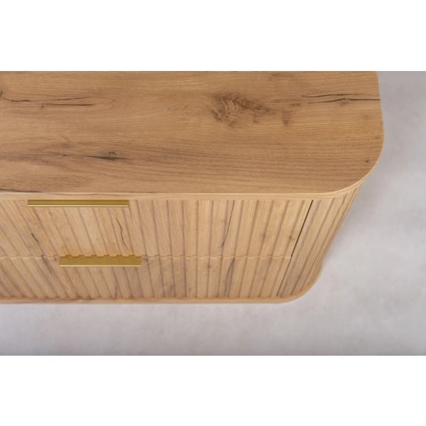 Szafka pod umywalkę 80 cm wisząca z blatem dąb craft złoty ELEGANCE, Rodan