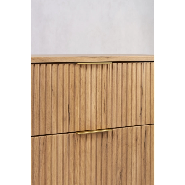 Szafka pod umywalkę 80 cm wisząca z blatem dąb craft złoty ELEGANCE, Rodan