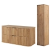 Zestaw szafka pod umywalkę 100 cm dąb craft złoty + słupek 139 cm dąb craft złoty ELEGANCE, Rodan