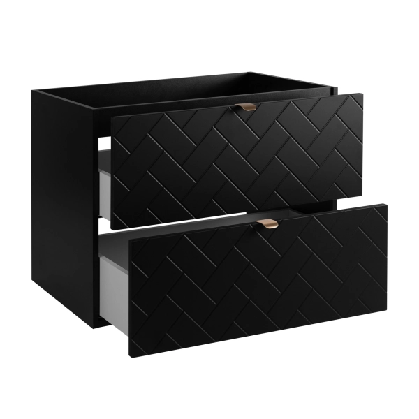 Szafka pod umywalkę 80 cm wisząca Czarna TREND, Rodan