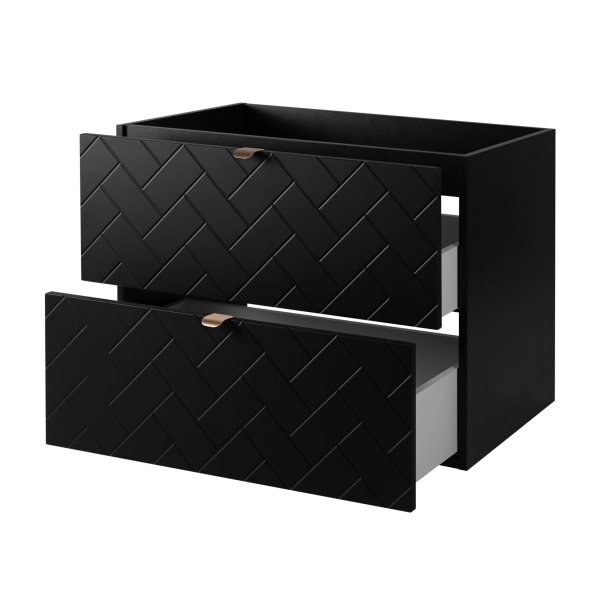 Szafka pod umywalkę 80 cm wisząca Czarna TREND, Rodan