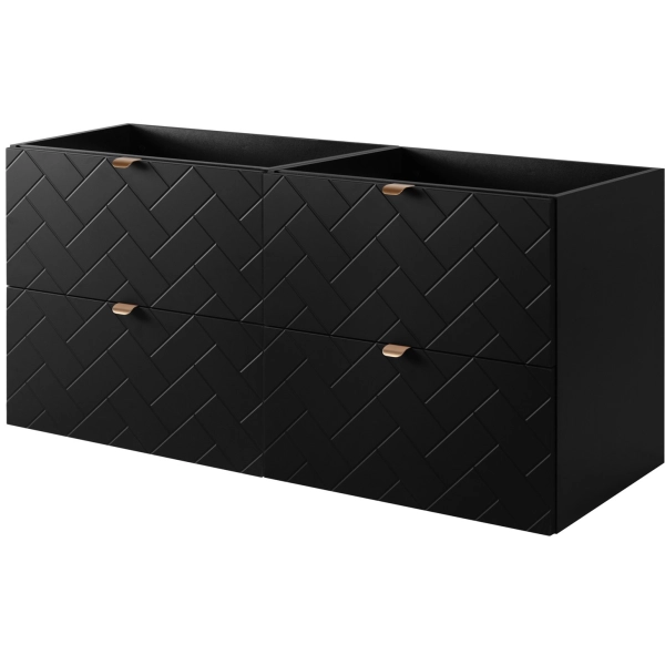 Szafka pod umywalkę 120 cm wisząca Czarna TREND, Rodan