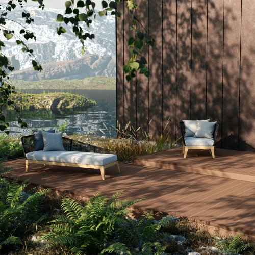 Deska Tarasowa Kompozytowa BERGDECK SKANDYNAWIA Kastanije, szczotkowany 300 × 15 × 2,5 cm
