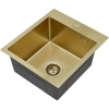 Zlewozmywak stalowy MASIVO 40 PVD szampan 40x50 cm FM z ukrytym przelewem i syfonem manualnym Save Space, Ruvetti