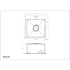 Zlewozmywak stalowy MASIVO 40 PVD szampan 40x50 cm FM z ukrytym przelewem i syfonem manualnym Save Space, Ruvetti