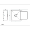 Zlewozmywak stalowy MASIVO 160 PVD złoty 78x49 cm FM z ukrytym przelewem i syfonem manualnym Save Space, Ruvetti