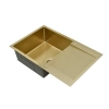 Zlewozmywak stalowy MASIVO 160 PVD złoty 78x49 cm FM z ukrytym przelewem i syfonem manualnym Save Space, Ruvetti