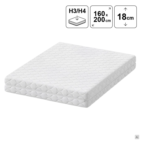 Materac kieszeniowy 160x200 SOREN z kokosem 18 cm H3/H4, SOLVORN