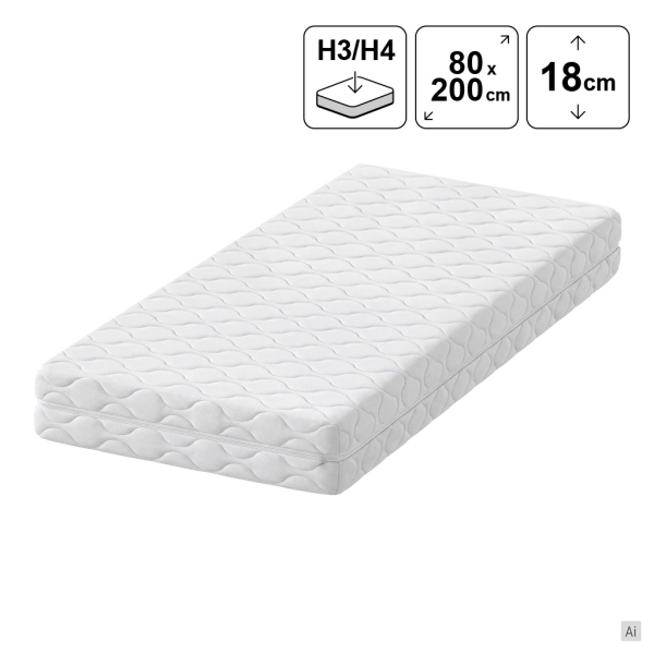 Materac kieszeniowy 80x200 SOREN z kokosem 18 cm H3/H4, SOLVORN