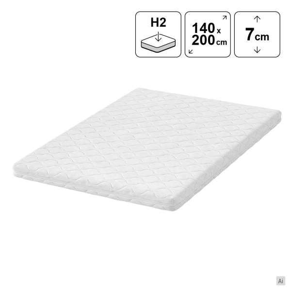 Topper termoelastyczny 140x200 HYGGE VISCO 7 cm H2, SOLVORN